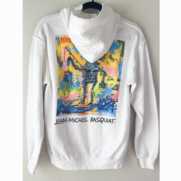 Jean Michel Basquait Graphic Hoodie S White Art Fisher of Men Crown Streetwear - Picture 4 of 9